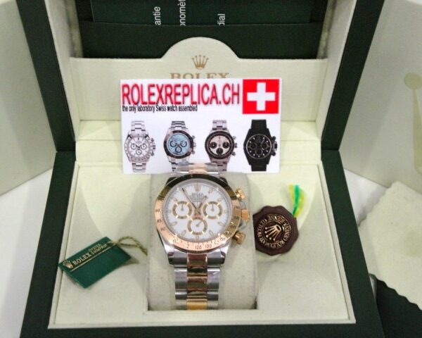 Rolex replica daytona acciaio oro giallo classic edition white dial imitazione replica orolgoio