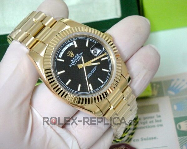 Rolex replica daydate ll oro giallo black dial replica orologio
