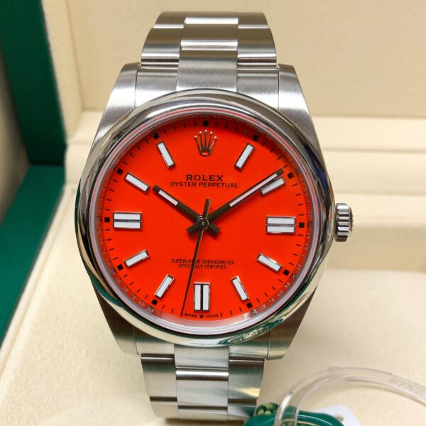 Rolex replica Oyster Perpetual 41mm 124300 coral dial